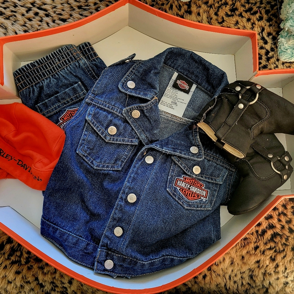 Vintage Harley Davidson Baby Set